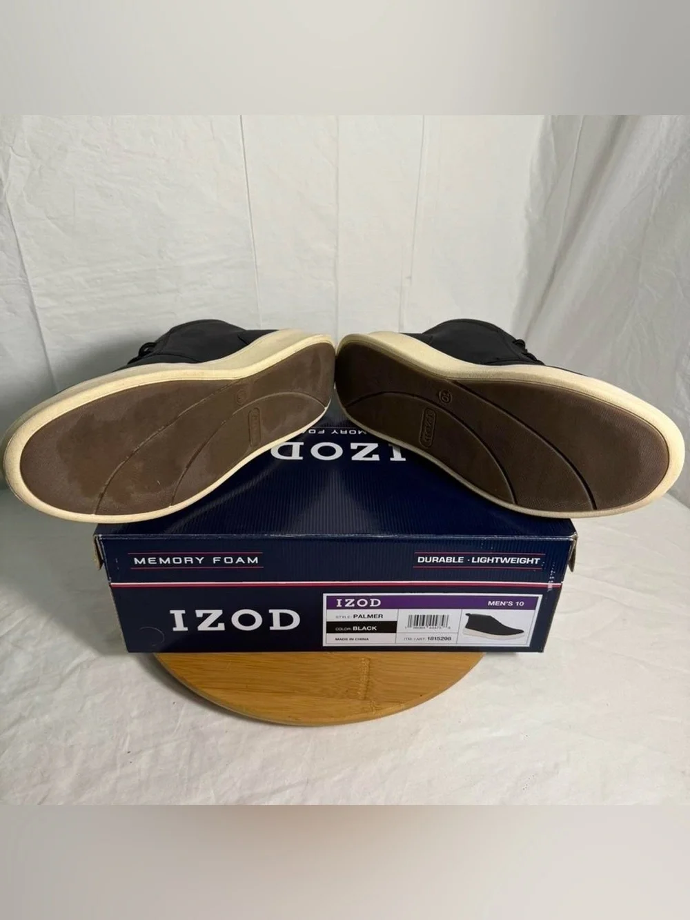 IZOD Palmer Men’s Chukka Boots Black Memory Foam Casual Shoes Size 10 New in Box